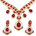 سرویس جواهر طلا زرد با نگین یاقوت و الماس تراش برلیان مدل: bset21010 