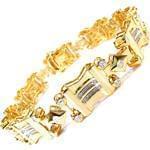 دستبند مردانه جواهر با نگین الماس تراش برلیان و طلای زرد مدل: bdm1049