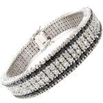 دستبند مردانه جواهر با نگین الماس تراش برلیان و یاقوت مشکی مدل: bdm1050