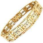 دستبند مردانه جواهر با نگین الماس تراش برلیان و طلای زرد مدل: bdm1054