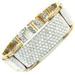 دستبند مردانه جواهر با نگین الماس تراش برلیان و طلای زرد مدل: bdm1057