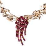 گردنبند جواهر با نگین یاقوت قرمز و الماس تراش برلیان مدل: ndf1241