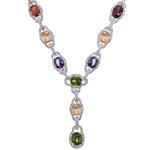 گردنبند جواهر با نگین سیترین، آمتیس، زبرجد، یاقوت و برلیان مدل: ndf1242