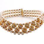 طوق جواهر با نگین مروارید و الماس تراش برلیان مدل: ndf1248