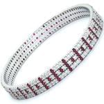 النگوی جواهر با نگین الماس تراش برلیان و یاقوت قرمز مدل: bng1046