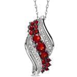 آویز جواهر با نگین یاقوت قرمز و الماس تراش برلیان مدل: npdf1203