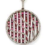 آویز جواهر با نگین یاقوت قرمز و الماس تراش برلیان طرح قلب مدل: npdf1209