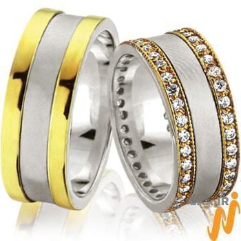 حلقه ست عروسی جواهر با نگین الماس تراش برلیان مدل: srd1232