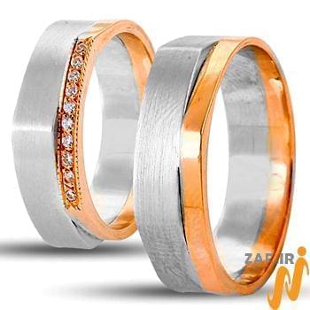 حلقه ست عروسی جواهر با نگین الماس تراش برلیان مدل: srd1235
