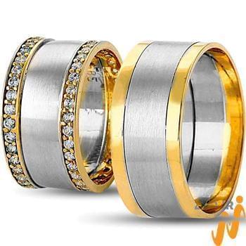 حلقه ست عروسی جواهر با نگین الماس تراش برلیان مدل: srd1236
