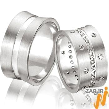 حلقه ست عروسی جواهر با نگین الماس تراش برلیان مدل: srd1237