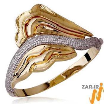انگشتر الماس زنانه با طلای زرد و سفید مدل: ring2024 