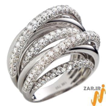 انگشتر الماس تراش برلیان زنانه با طلای سفید مدل: ring2029