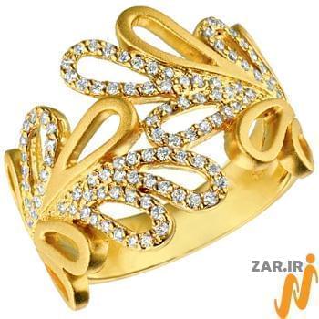 انگشتر الماس زنانه با طلای زرد مدل: ring2032