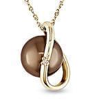 آویز طلای زرد با نگین مروارید و برلیان مدل: pdf1091