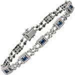 دستبند جواهر یاقوت کبود و الماس تراش برلیان مدل: bdf1180