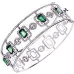 دستبند جواهر زمرد و الماس تراش برلیان مدل: bdf1181