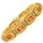 دستبند جواهر سیترین و الماس تراش برلیان مدل: bdf1184