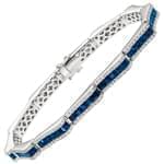 دستبند جواهر یاقوت کبود و الماس تراش برلیان مدل: bdf1185