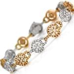 دستبند جواهر فلاور با نگین الماس تراش برلیان مدل: bdf1188