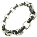 دستبند جواهر الماس سفید و سیاه تراش برلیان مدل: bdf1192