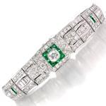 دستبند جواهر زمرد و الماس تراش پرنس و برلیان مدل: bdf1193