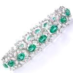 دستبند جواهر زمرد و الماس تراش مارکیز و برلیان مدل: bdf1196