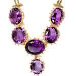 گردنبند جواهر با نگین آمتیس مدل: ndf1252