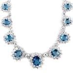 گردنبند جواهر با نگین توپاز و الماس تراش برلیان مدل: ndf1253