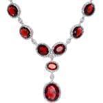 گردنبند جواهر با نگین یاقوت قرمز و الماس تراش برلیان مدل: ndf1259