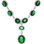 گردنبند جواهر با نگین زمرد و الماس تراش برلیان مدل: ndf1260