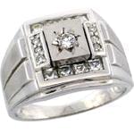 انگشتر مردانه جواهر با نگین الماس تراش برلیان طرح رجال: مدل rgm1337