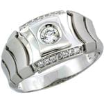 انگشتر مردانه جواهر با نگین الماس تراش برلیان طرح رجال: مدل rgm1338