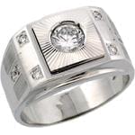 انگشتر مردانه جواهر با نگین الماس تراش برلیان طرح رجال: مدل rgm1341