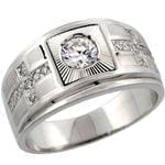 انگشتر مردانه جواهر با نگین الماس تراش برلیان طرح رجال: مدل rgm1342