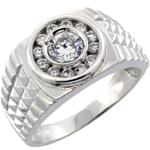 انگشتر مردانه جواهر با نگین الماس تراش برلیان پایه رولکسی: مدل rgm1343