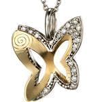 آویز الماس با طلای زرد و سفید طرح پروانه مدل: pdb2022