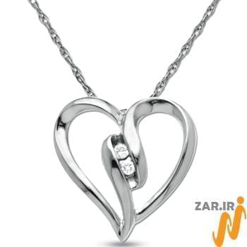 آویز الماس با طلای سفید طرح قلب مدل: pdb2027