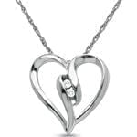 آویز الماس با طلای سفید طرح قلب مدل: pdb2027