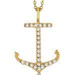 آویز الماس با طلای زرد طرح لنگر کشتی مدل: pdb2032