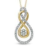 آویز الماس با طلای زرد و سفید طرح فلاور (flower) مدل: pdb2035