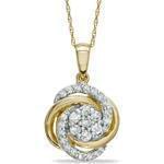 آویز الماس با طلای زرد و سفید طرح فلاور (flower) مدل: pdb2036