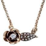 گردنبند طلای رنگی با نگین الماس مدل: ndf1006