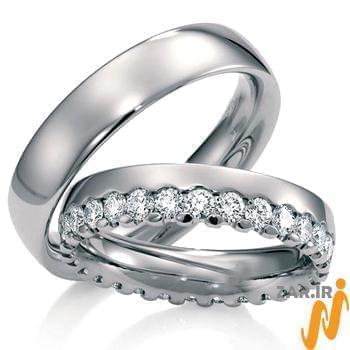 حلقه ست عروسی جواهر با نگین الماس تراش برلیان مدل: srd1241
