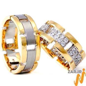 حلقه ست عروسی جواهر با نگین الماس تراش برلیان مدل: srd1244