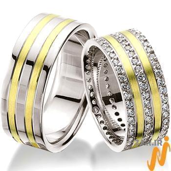 حلقه ست عروسی جواهر با نگین الماس تراش برلیان مدل: srd1245