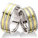 حلقه ست عروسی جواهر با نگین الماس تراش برلیان مدل: srd1245