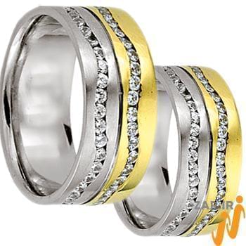 حلقه ست عروسی جواهر با نگین الماس تراش برلیان مدل: srd1246