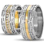 حلقه ست ازدواج جواهر با نگین الماس تراش برلیان مدل: srd1247