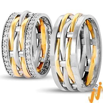 حلقه ست عروسی جواهر با نگین الماس تراش برلیان مدل: srd1248
